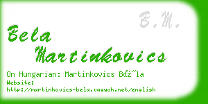 bela martinkovics business card